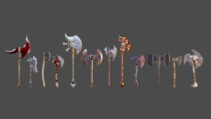 Axe Weapon Pack – 9 Stylized Fantasy Axes