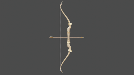 Curved Wood Longbow – Stylized Fantasy Bow