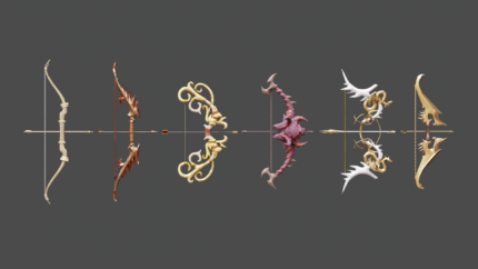 Ancient Bow Pack – 6 Stylized Fantasy Bows