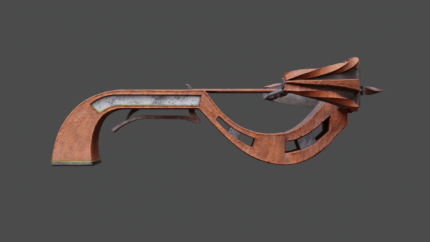 Timbercoil Crossbow – Stylized Wood-and-Iron Bolt Launcher