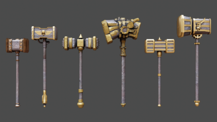 Warlord Hammer Pack – 6 Heroic Blunt Weapons