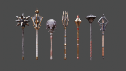 Bluntforce Mace Pack – 8 Fantasy Spiked Weapons