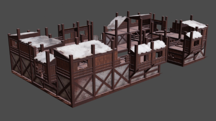 Snow-Capped Timber Fortress – Modular Stronghold Structure