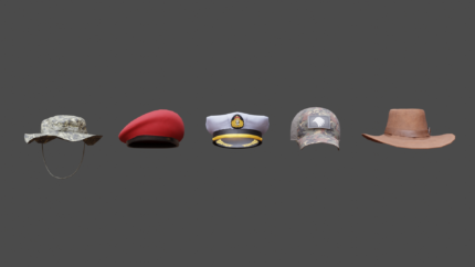 Tactical & Civilian Hats – 5 Stylized Wearable Models