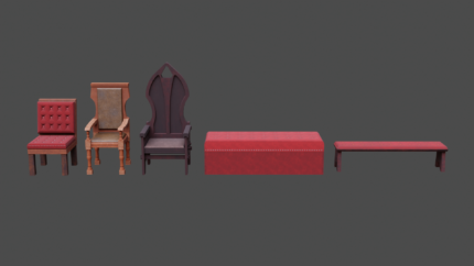 Chairs & Benches Pack – Medieval & Formal Seating Collection