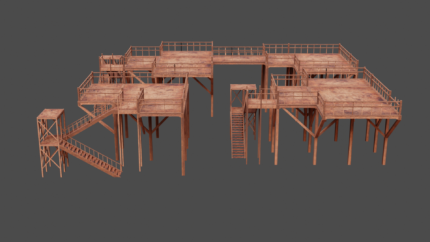 Wooden Platform Set – Modular Watchtowers and Elevated Decks
